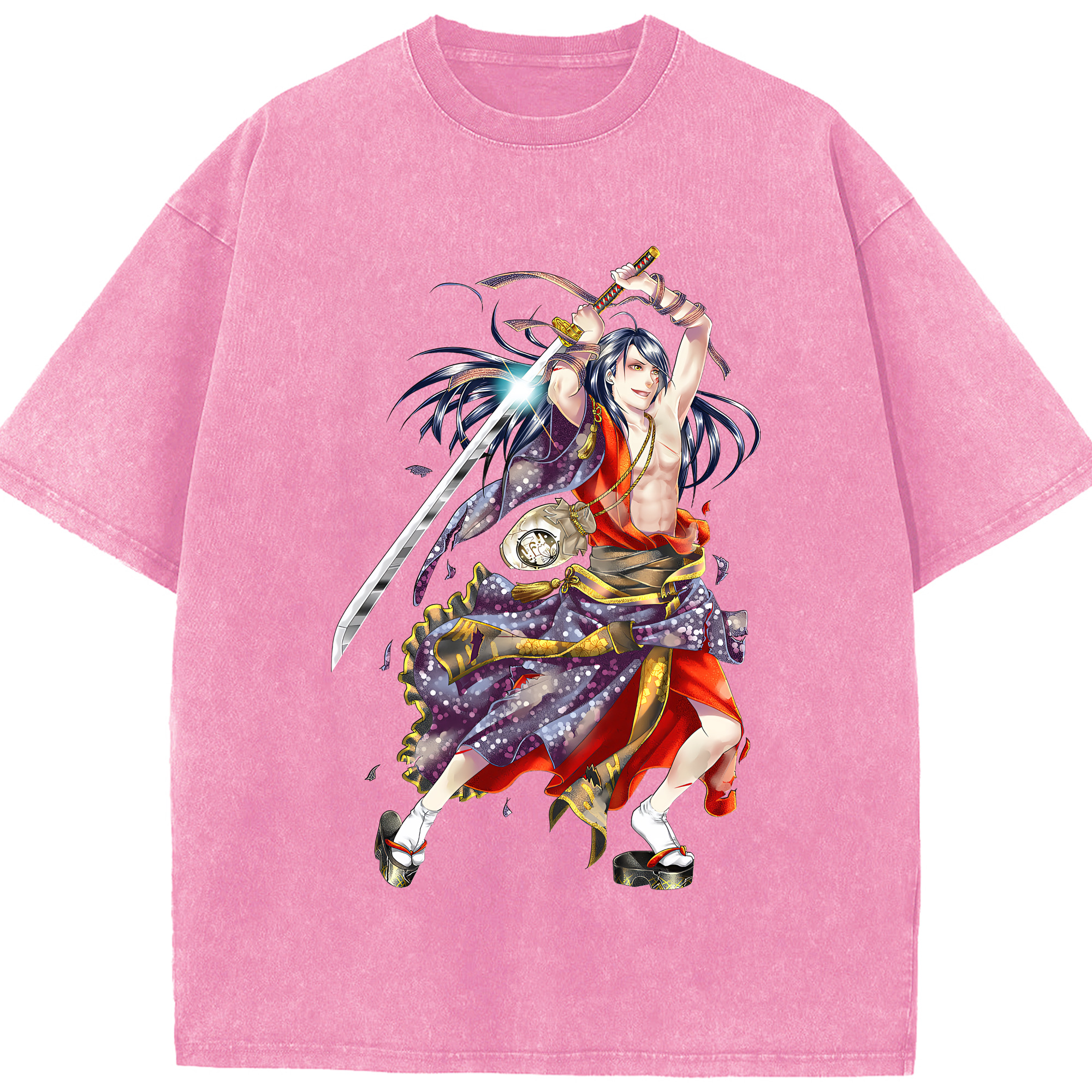 （画像用） 刀剣乱舞 Touken Ranbu 綿100% ヴィンテージ風 半袖Tシャツ（フロントプリント）